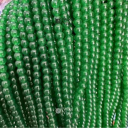 GLASS IMITATION JADE BEADS – 100PCS STRAND FOR DIY JEWELRY MAKING