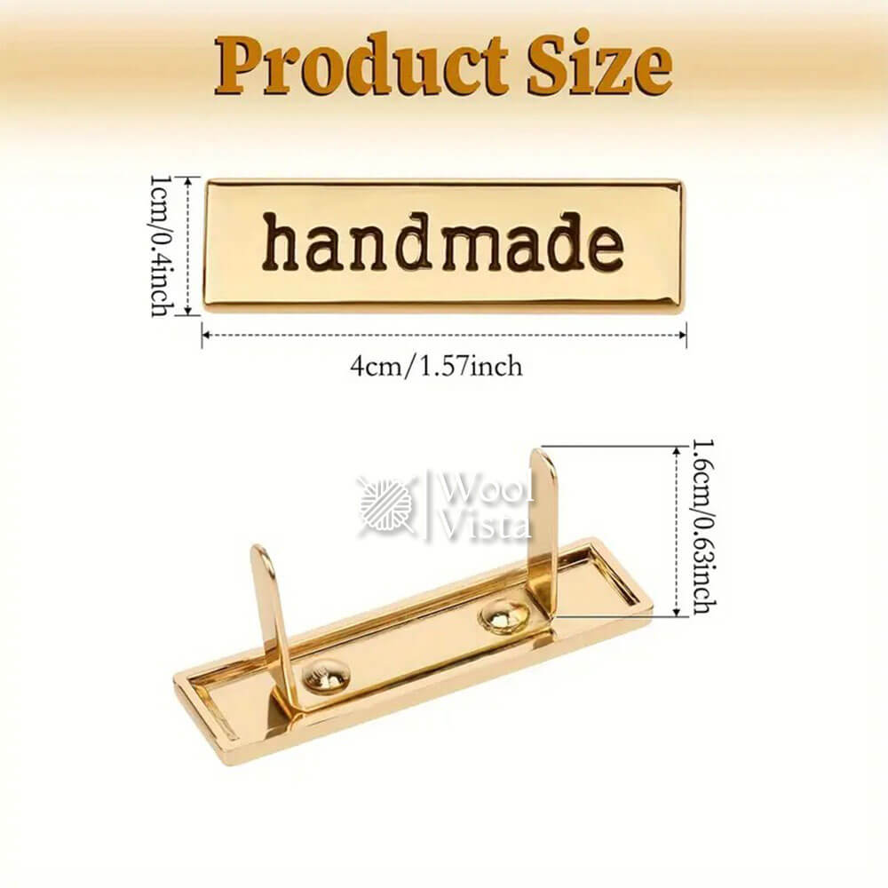 HANDMADE GOLDEN METAL TAGS (1 PIECE)