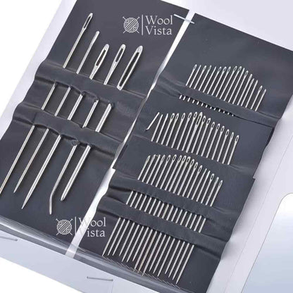 HAND SEWING NEEDLES (SET OF 55) – HOUSEHOLD SEWING SUPPLIES, KNITTING & THREADING NEEDLE COMBINATION