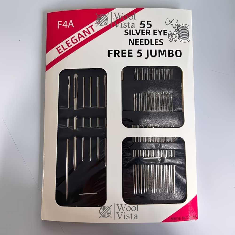 HAND SEWING NEEDLES (SET OF 55) – HOUSEHOLD SEWING SUPPLIES, KNITTING & THREADING NEEDLE COMBINATION