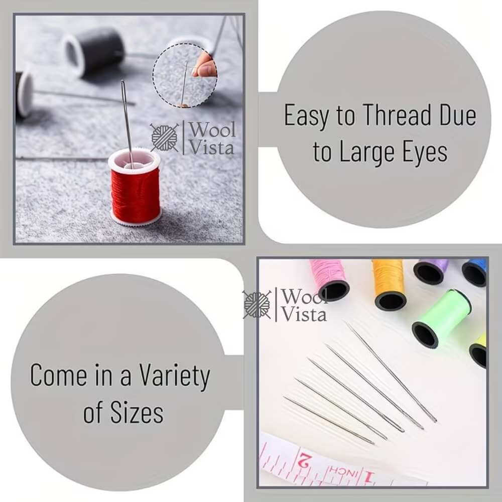 HAND SEWING NEEDLES (SET OF 55) – HOUSEHOLD SEWING SUPPLIES, KNITTING & THREADING NEEDLE COMBINATION