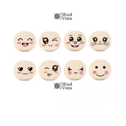 HAPPY & CUTE ROUND WOODEN BEADS 20MM – DIY JEWELRY & CRAFT SUPPLIES (10 BEADS)