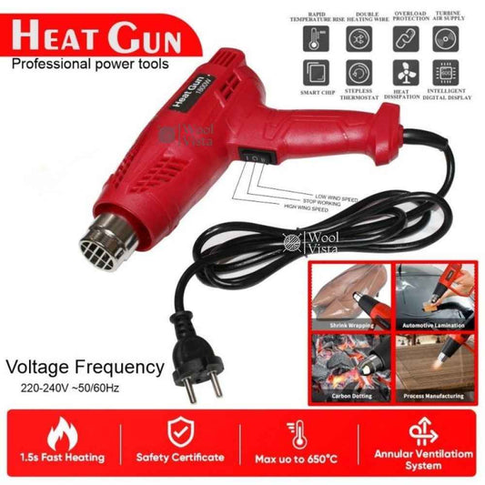 HEAT GUN WITH ADJUSTABLE TEMPERATURE – HIGH-POWER HOT AIR GUN FOR RESIN ART, EPOXY BUBBLE REMOVAL & DIY CRAFTS