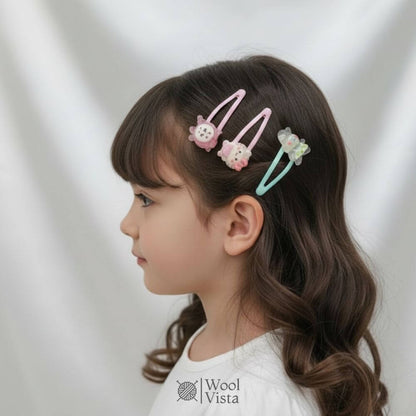 HELLO KITTY & FRIENDS HAIR CLIPS SET – 10PCS CUTE CANDY COLOR HAIR CLIPS