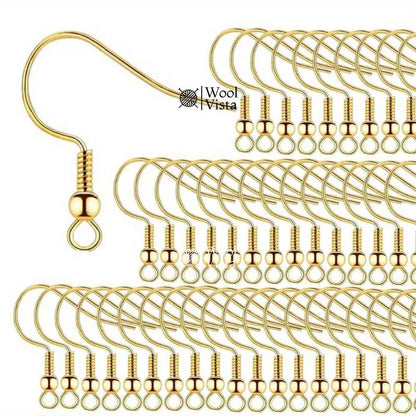 HYPOALLERGENIC STAINLESS STEEL EARRING HOOKS COILS - JEWELRY FINDINGS