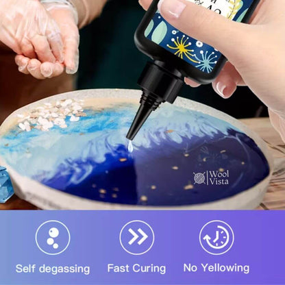 HIGH-QUALITY UV EPOXY RESIN – TRANSPARENT, NON-TOXIC HARD TYPE RESIN FOR SILICONE MOLDS, JEWELRY CASTING, COATING & DIY CRAFTS