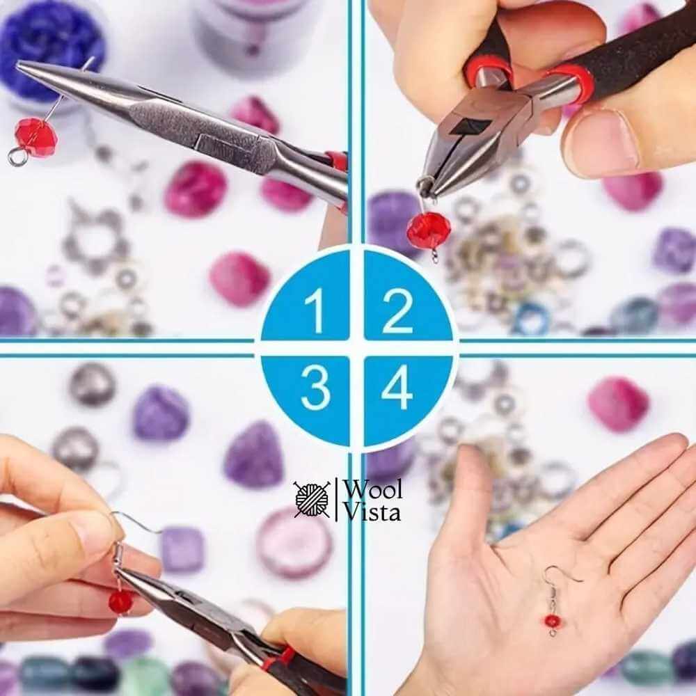 JEWELRY MAKING PLIERS SET WITH GOLDEN RING – IDEAL FOR DIY JEWELRY CRAFT & REPAIRS