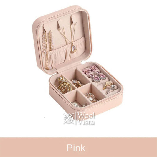 JEWELRY ORGANIZER BOX WITH MIRROR - FOR TRAVELLING ,HAIR ACCESSORIES AND RINGS