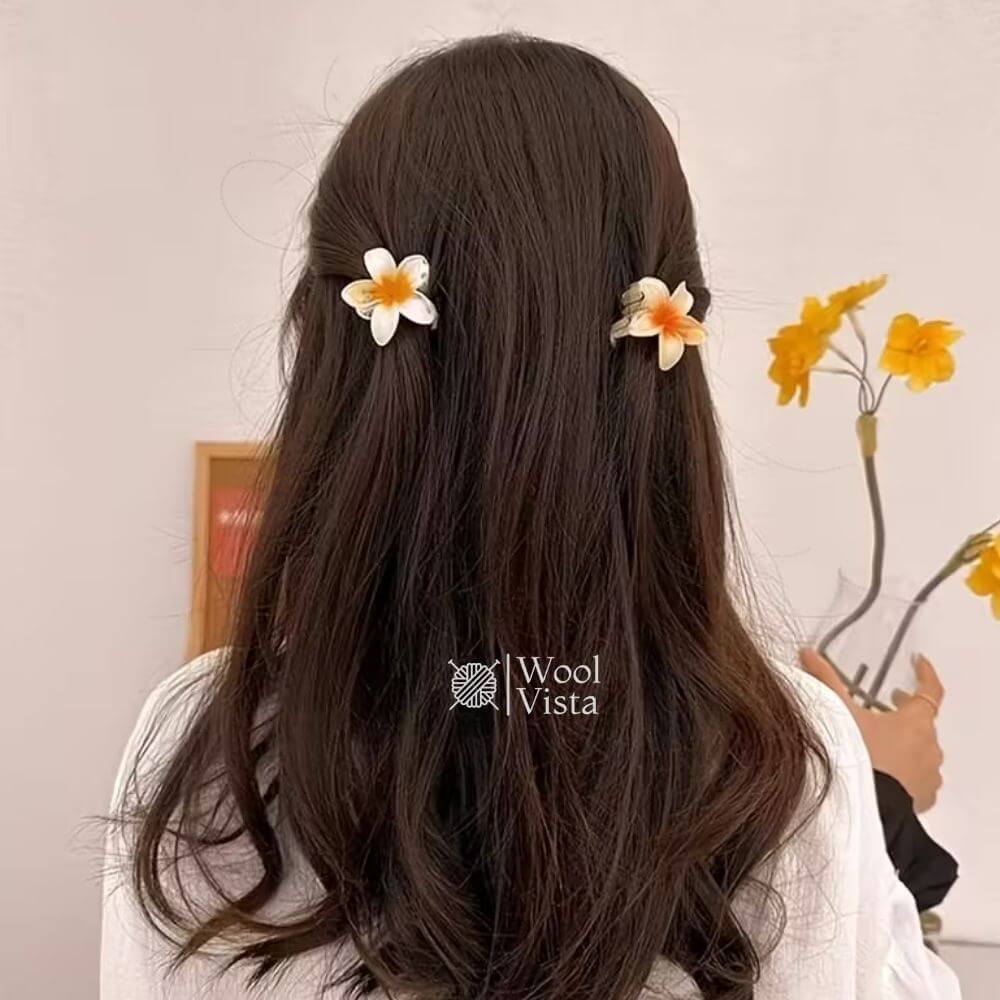 JELLY-COLORED FLOWER HAIR CLIPS 6PCS – ELEGANT & CUTE FLORAL PLASTIC CLAW SET