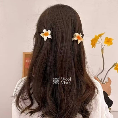 JELLY-COLORED FLOWER HAIR CLIPS 6PCS – ELEGANT & CUTE FLORAL PLASTIC CLAW SET
