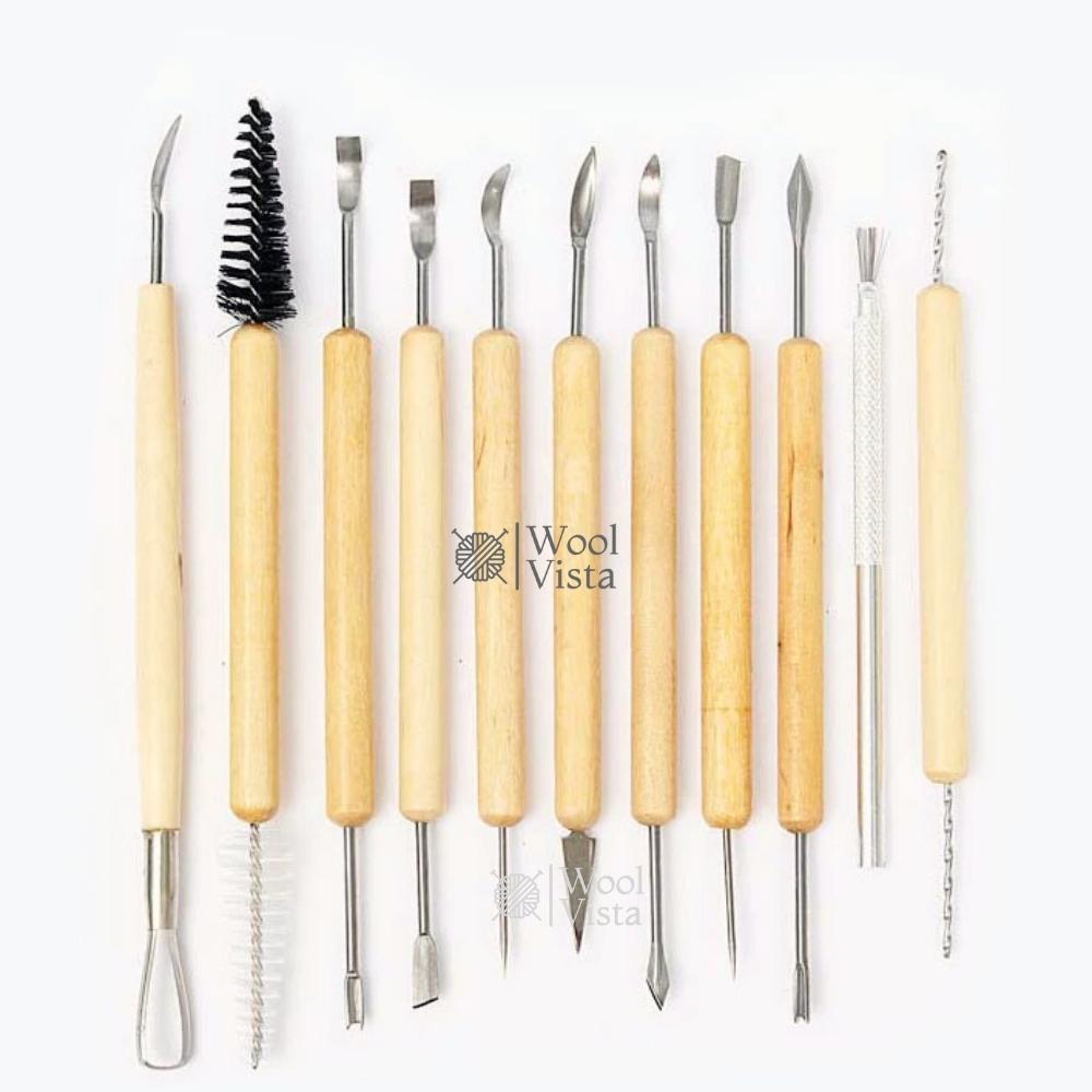 KEEP SMILING E0380 – 11 PCS CLAY TOOL SET, PROFESSIONAL DUAL-SIDED SCULPTING TOOLS FOR CLAY, POLYMER & CERAMIC WORK