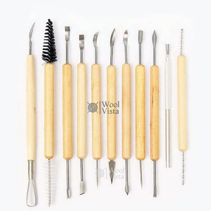 KEEP SMILING E0380 – 11 PCS CLAY TOOL SET, PROFESSIONAL DUAL-SIDED SCULPTING TOOLS FOR CLAY, POLYMER & CERAMIC WORK