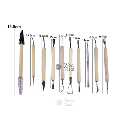 KEEP SMILING E0380 – 11 PCS CLAY TOOL SET, PROFESSIONAL DUAL-SIDED SCULPTING TOOLS FOR CLAY, POLYMER & CERAMIC WORK