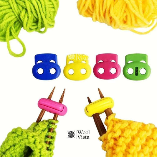 KNITTING NEEDLE STOPPERS – COLORFUL CROCHET & KNITTING ACCESSORIES (PACK OF 5)
