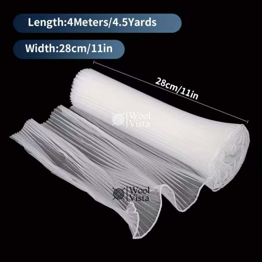 KOREAN FLOWER WRAPPING PAPER 4M – WAVY GAUZE LACE NET WITH BUTTERFLY THEME FOR BOUQUETS & GIFT DECOR