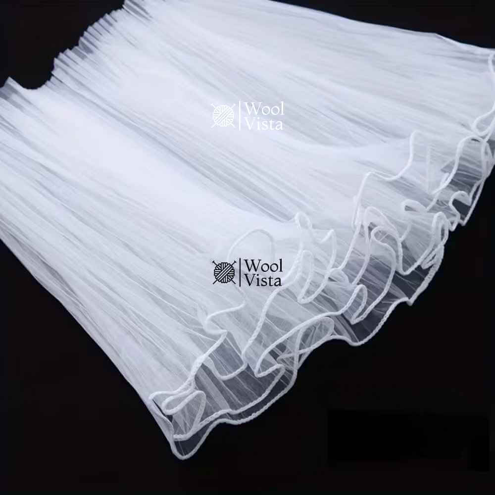 KOREAN FLOWER WRAPPING PAPER 4M – WAVY GAUZE LACE NET WITH BUTTERFLY THEME FOR BOUQUETS & GIFT DECOR