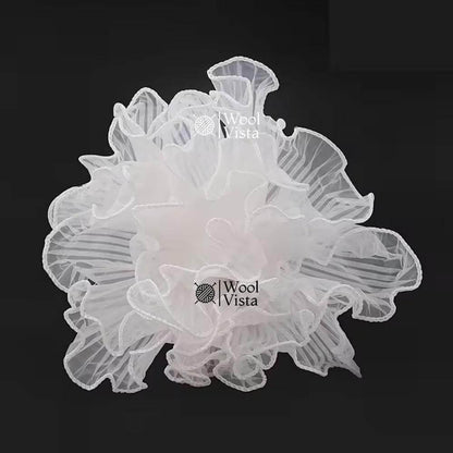 KOREAN FLOWER WRAPPING PAPER 4M – WAVY GAUZE LACE NET WITH BUTTERFLY THEME FOR BOUQUETS & GIFT DECOR