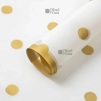 KOREAN STYLE FLOWER WRAPPING PAPER 5 PCS – FLOWER BOUQUET SHEETS WITH GOLDEN BORDER FOR ROSE & GIFT PACKING