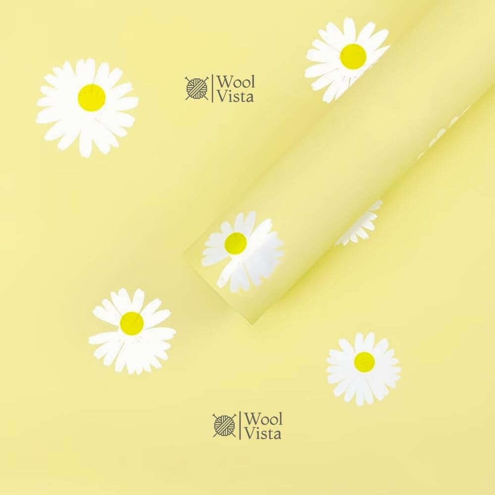 KOREAN STYLE FLOWER WRAPPING PAPER 5 PCS – FLOWER BOUQUET SHEETS WITH GOLDEN BORDER FOR ROSE & GIFT PACKING