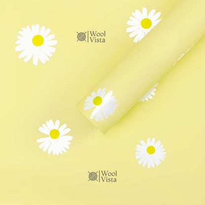 KOREAN STYLE FLOWER WRAPPING PAPER 5 PCS – FLOWER BOUQUET SHEETS WITH GOLDEN BORDER FOR ROSE & GIFT PACKING
