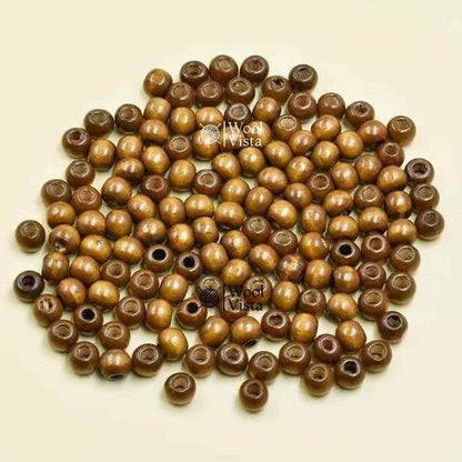 LARGE HOLE WOODEN BEADS - (PACK OF 50)