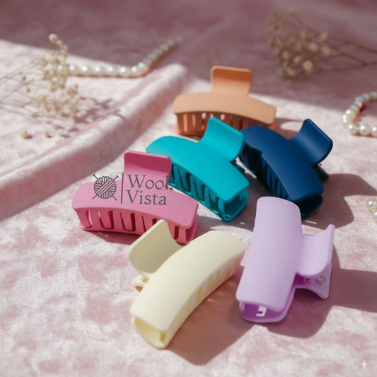 LARGE MATTE HAIR CLAW CLIPS 6PCS – DURABLE NON-SLIP RETRO CLAMPS FOR WOMEN, STRONG GRIP ACCESSORIES IN RANDOM ASSORTED COLORS