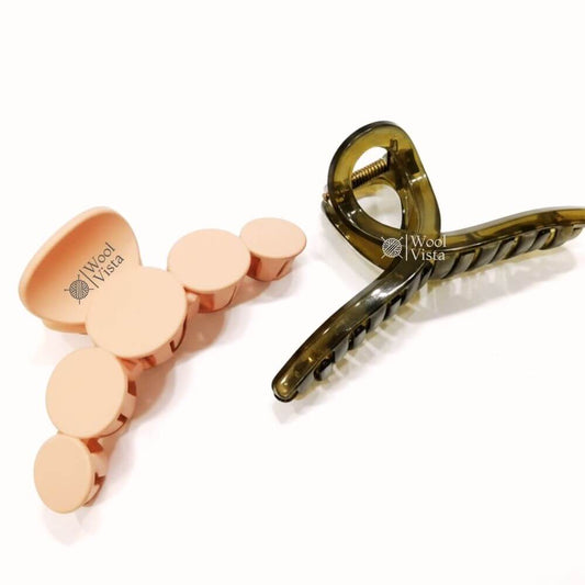 LARGE PAIR HAIR CLAWS – ASSORTED DESIGNS FOR WOMEN, STRONG GRIP & STYLISH LOOK (1 PAIR)