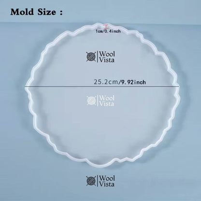LARGE ROUND GEODE RESIN TRAY MOLD – IRREGULAR SILICONE SERVING & COASTER MOLD FOR DIY ART & HOME DECOR