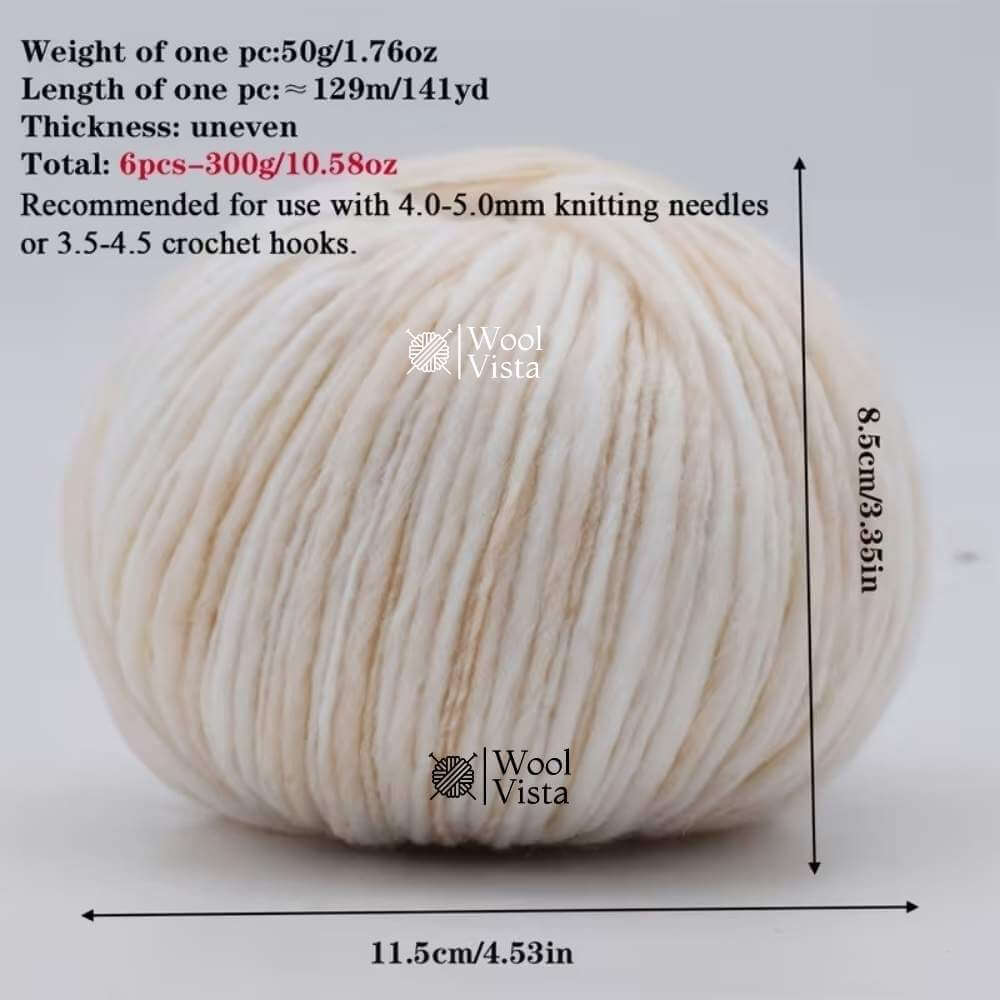LUXURY AUSTRALIAN SHEEP WOOL YARN 300G – MULTICOLOR SOFT KNITTING & CROCHET YARN FOR SWEATERS, SCARVES & WINTER WEAR (PACK OF 6)