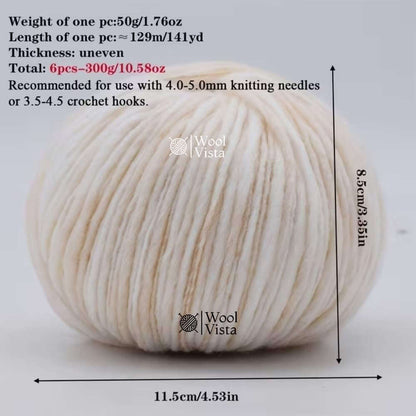 LUXURY AUSTRALIAN SHEEP WOOL YARN 300G – MULTICOLOR SOFT KNITTING & CROCHET YARN FOR SWEATERS, SCARVES & WINTER WEAR (PACK OF 6)