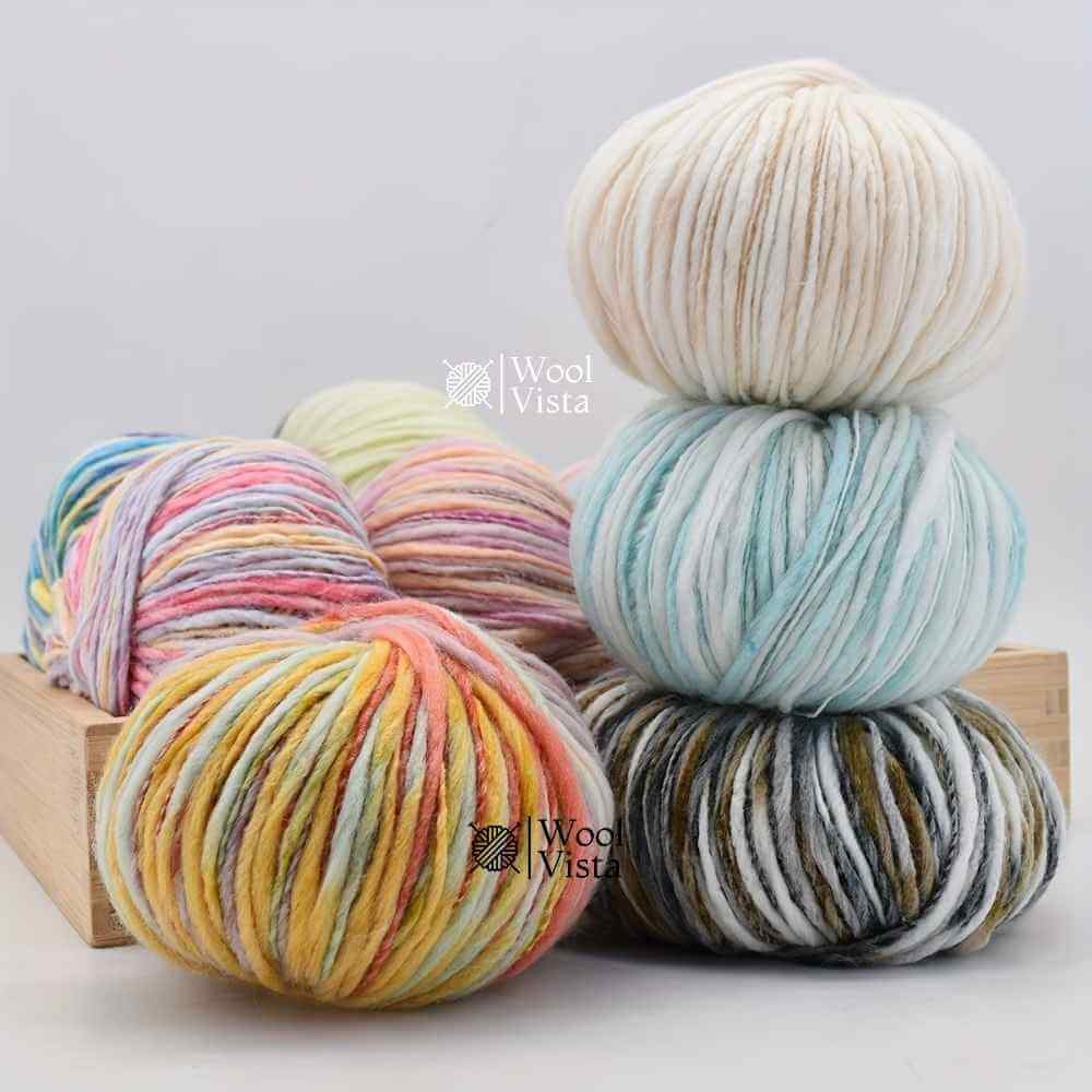 LUXURY AUSTRALIAN SHEEP WOOL YARN 300G – MULTICOLOR SOFT KNITTING & CROCHET YARN FOR SWEATERS, SCARVES & WINTER WEAR (PACK OF 6)