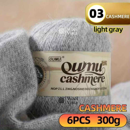 PURE 100% CASHMERE  YARN SET (PACK OF 6) – PREMIUM SOFT CASHMERE FIBER FOR KNITTING, CROCHET & LUXURY HANDMADE PROJECTS