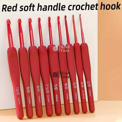 MAROON HANDLE CROCHET HOOK SET (9 PCS) – PREMIUM HANDMADE KNITTING & CROCHET TOOLS FOR SWEATERS, DOLLS, BAGS & DIY CRAFTS