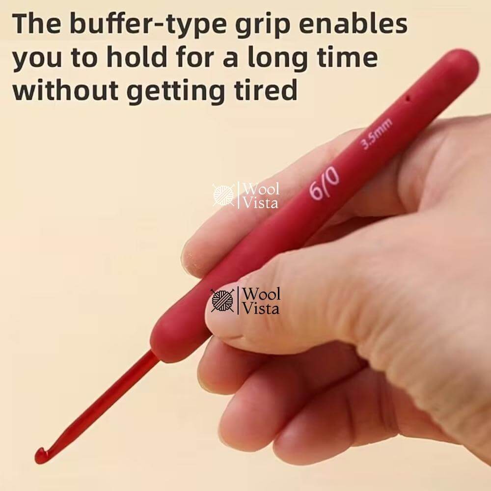 MAROON HANDLE CROCHET HOOK SET (9 PCS) – PREMIUM HANDMADE KNITTING & CROCHET TOOLS FOR SWEATERS, DOLLS, BAGS & DIY CRAFTS