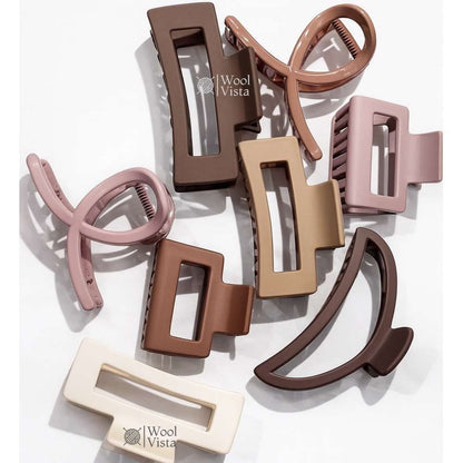 MATTE NEUTRAL HAIR CLAW CLIP SET – 8 STYLISH, NON-SLIP, EVERYDAY HAIR CLIPS FOR WOMEN & GIRLS