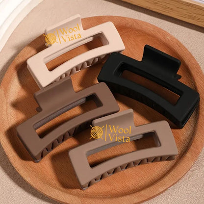 MATTE NON-SLIP RETRO HAIR CLIPS 6PCS – ELEGANT RECTANGULAR GRIP CLIPS FOR WOMEN, SECURE HOLD FOR THICK & THIN HAIR, MINIMALIST STYLISH ACCESSORIES