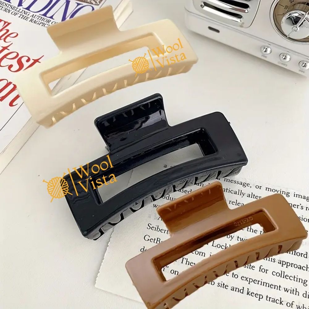MATTE NON-SLIP RETRO HAIR CLIPS 6PCS – ELEGANT RECTANGULAR GRIP CLIPS FOR WOMEN, SECURE HOLD FOR THICK & THIN HAIR, MINIMALIST STYLISH ACCESSORIES
