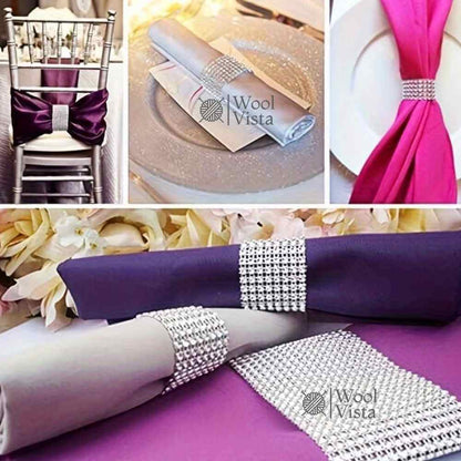 MESH SEQUIN TRIM – PLASTIC ELECTROPLATED SEQUINS & IMITATION RHINESTONES FOR APPAREL DECORATION, LACE TRIM, COSTUME MAKING & DIY CRAFTS 2-YARD 8-ROW