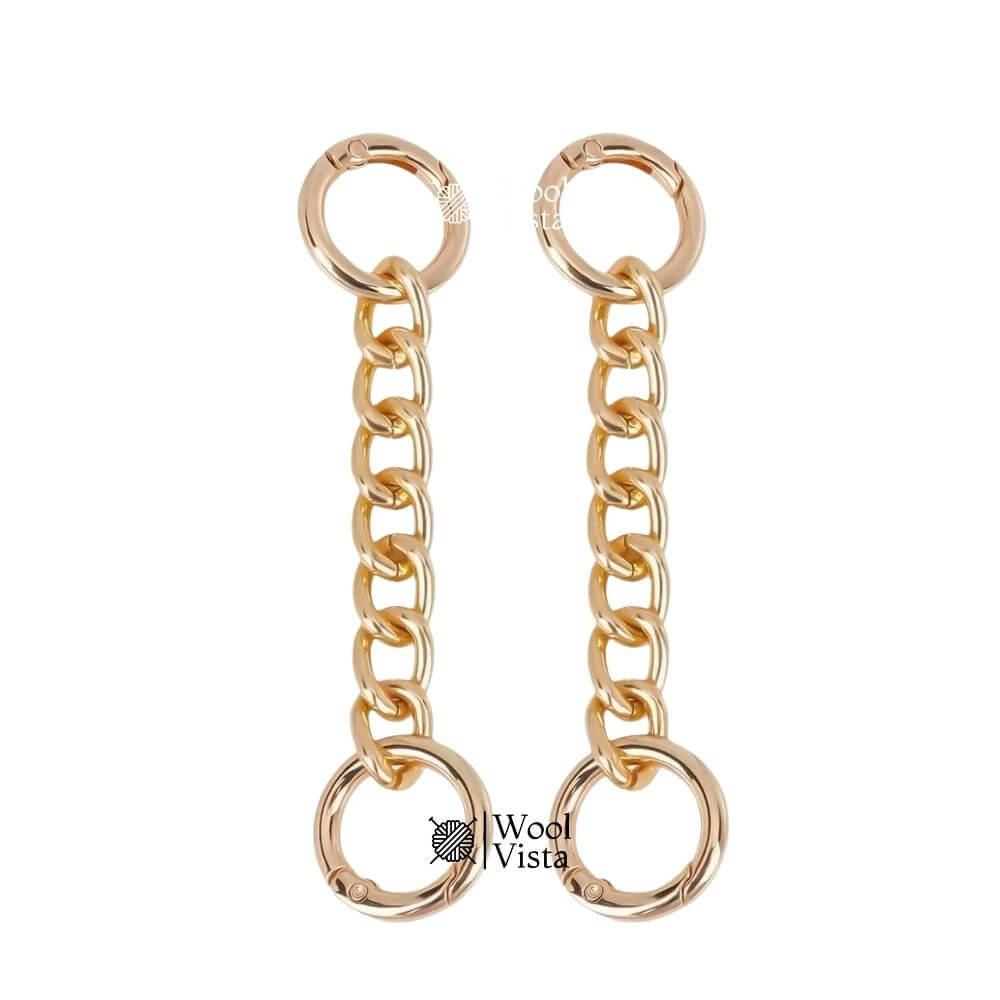 METAL BAG STRAP EXTENSION CHAIN WITH SPRING RING CLASP – 9 INCH & 18 INCH PURSE & WALLET EXTENDER (PACK OF 2)