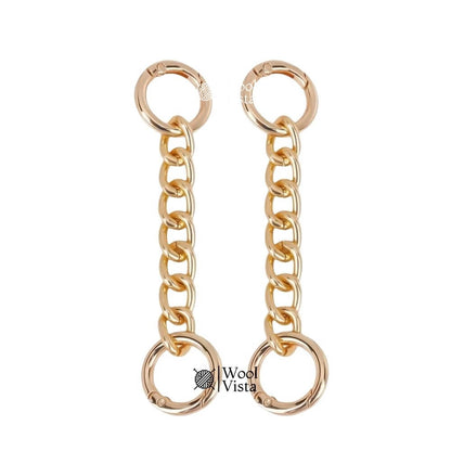 METAL BAG STRAP EXTENSION CHAIN WITH SPRING RING CLASP – 9 INCH & 18 INCH PURSE & WALLET EXTENDER (PACK OF 2)