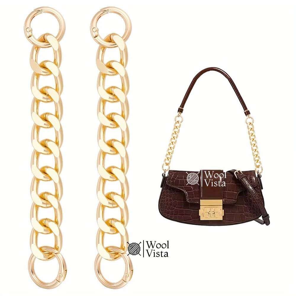METAL BAG STRAP EXTENSION CHAIN WITH SPRING RING CLASP – 9 INCH & 18 INCH PURSE & WALLET EXTENDER (PACK OF 2)
