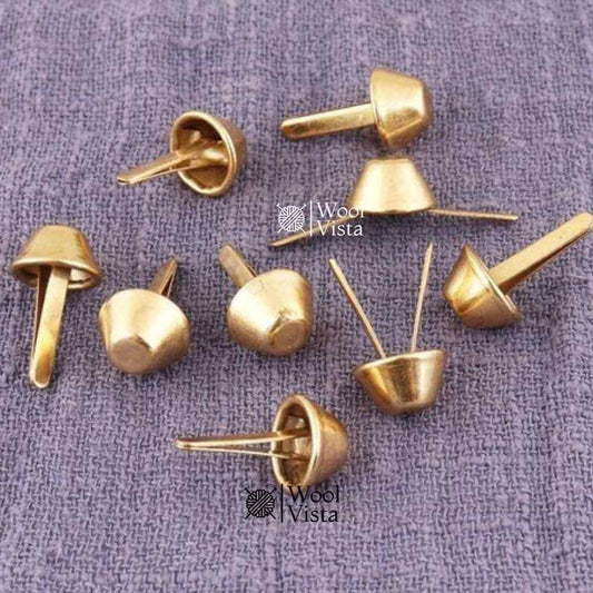 METAL BUCKET TWO-FOOT NAILS – METAL BAG FEET STUDS FOR HANDBAGS, PURSES & LEATHER CRAFT (PACK OF 20)