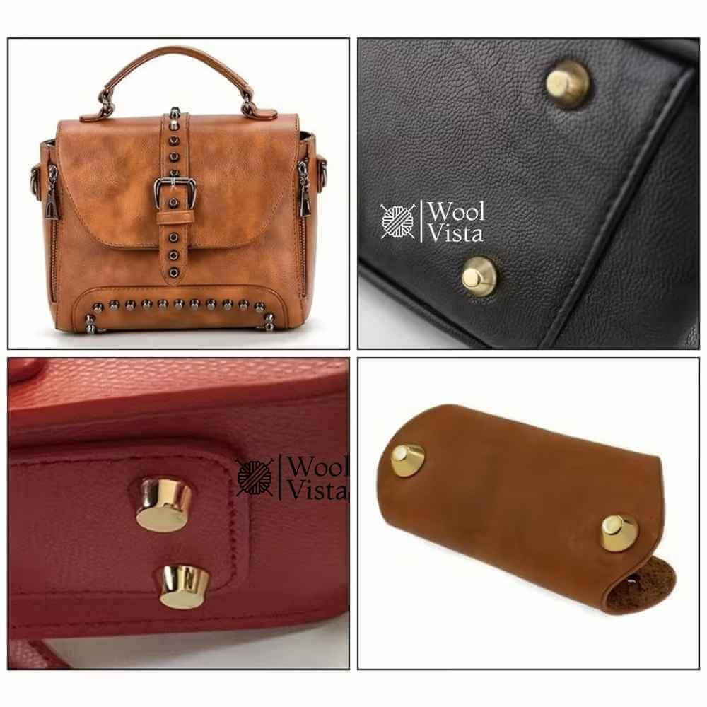 METAL BUCKET TWO-FOOT NAILS – METAL BAG FEET STUDS FOR HANDBAGS, PURSES & LEATHER CRAFT (PACK OF 20)