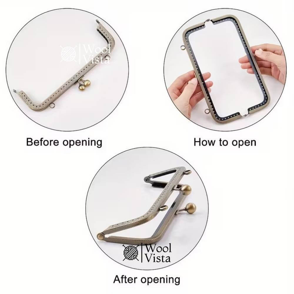 METAL PURSE FRAME HANDLE – IRON ALLOY WALLET & BAG MAKING ACCESSORY