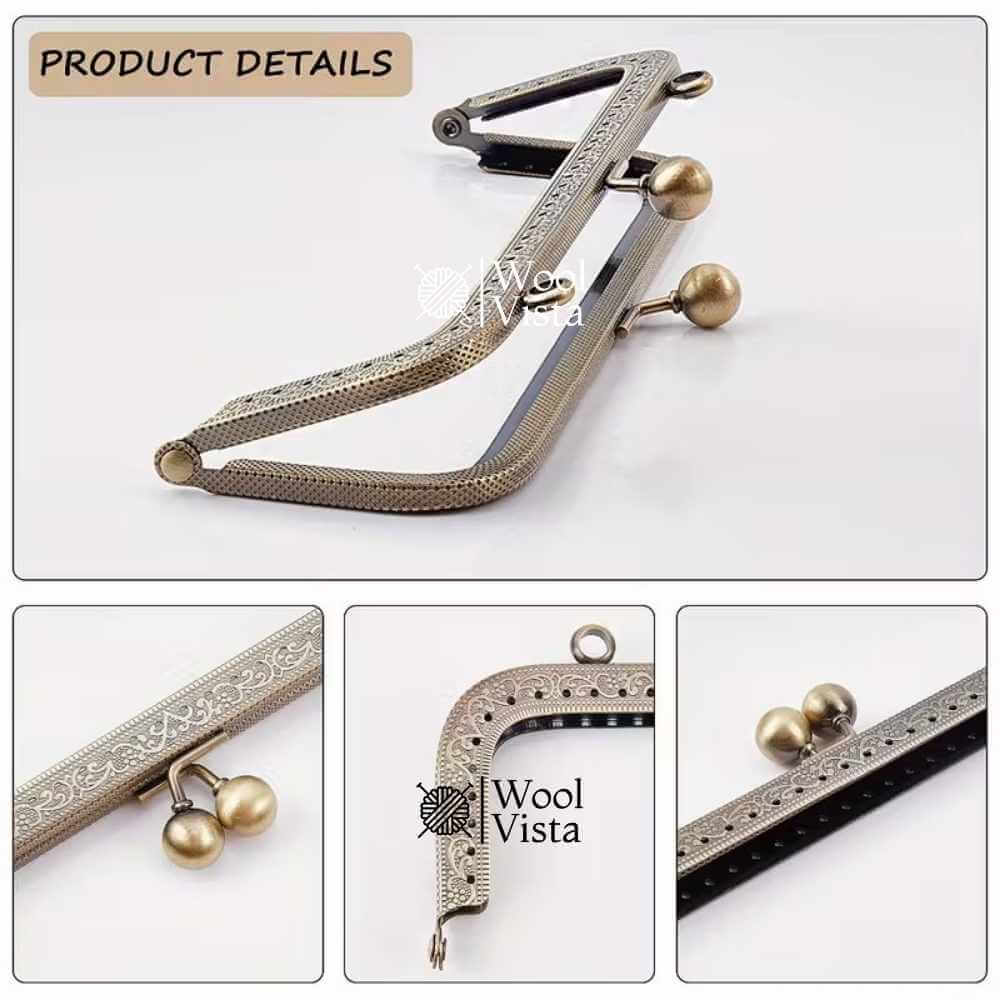 METAL PURSE FRAME HANDLE – IRON ALLOY WALLET & BAG MAKING ACCESSORY