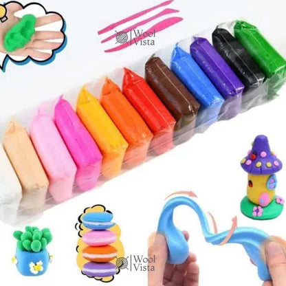 MINI FOMIC CLAY SET – PACK OF 12 COLORS WITH 3 PLASTIC TOOLS – DIY MODELING, CRAFTS, SCULPTING & ART PROJECTS