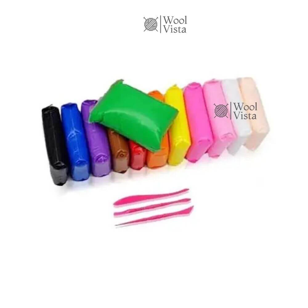 MINI FOMIC CLAY SET – PACK OF 12 COLORS WITH 3 PLASTIC TOOLS – DIY MODELING, CRAFTS, SCULPTING & ART PROJECTS