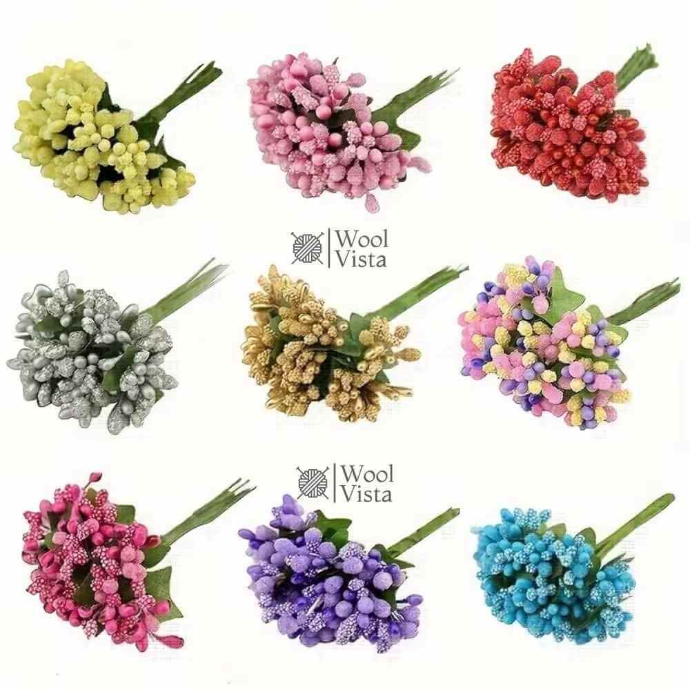 MULBERRY STEM ARTIFICIAL STAMEN & PISTIL BOUQUET – DIY WEDDING DECOR, WREATH, SCRAPBOOKING & FLORAL CRAFT ACCESSORIES