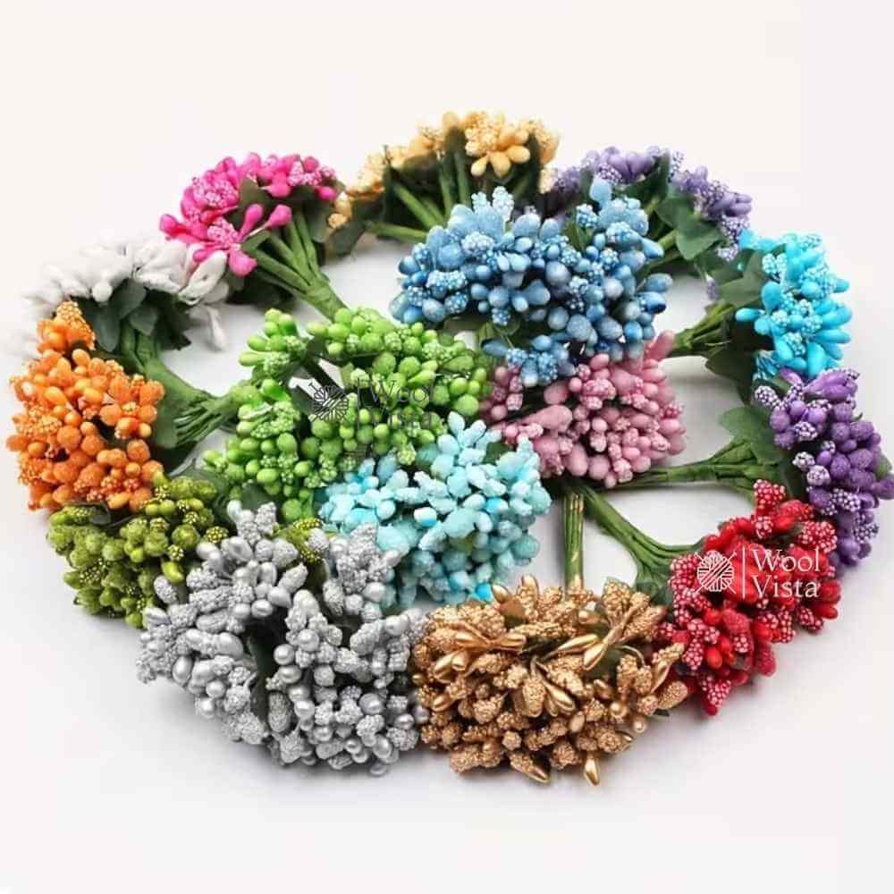 MULBERRY STEM ARTIFICIAL STAMEN & PISTIL BOUQUET – DIY WEDDING DECOR, WREATH, SCRAPBOOKING & FLORAL CRAFT ACCESSORIES
