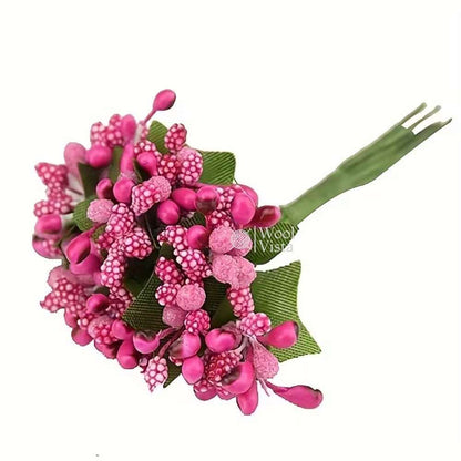 MULBERRY STEM ARTIFICIAL STAMEN & PISTIL BOUQUET – DIY WEDDING DECOR, WREATH, SCRAPBOOKING & FLORAL CRAFT ACCESSORIES